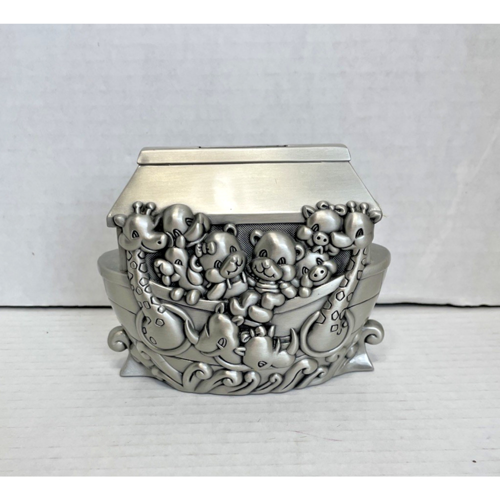 Sheridan Noah's Ark Silverplated Coin Bank 5" x 4"